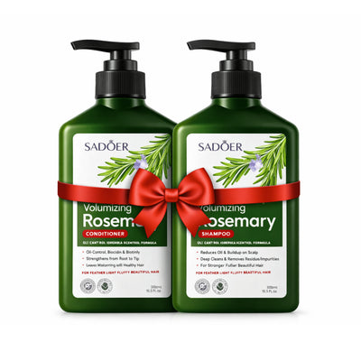 Pachet SADOER Rozmarin – Șampon + Balsam pentru Volum & Fortifiere (500ml + 500ml) | Rutina Completă Anticădere