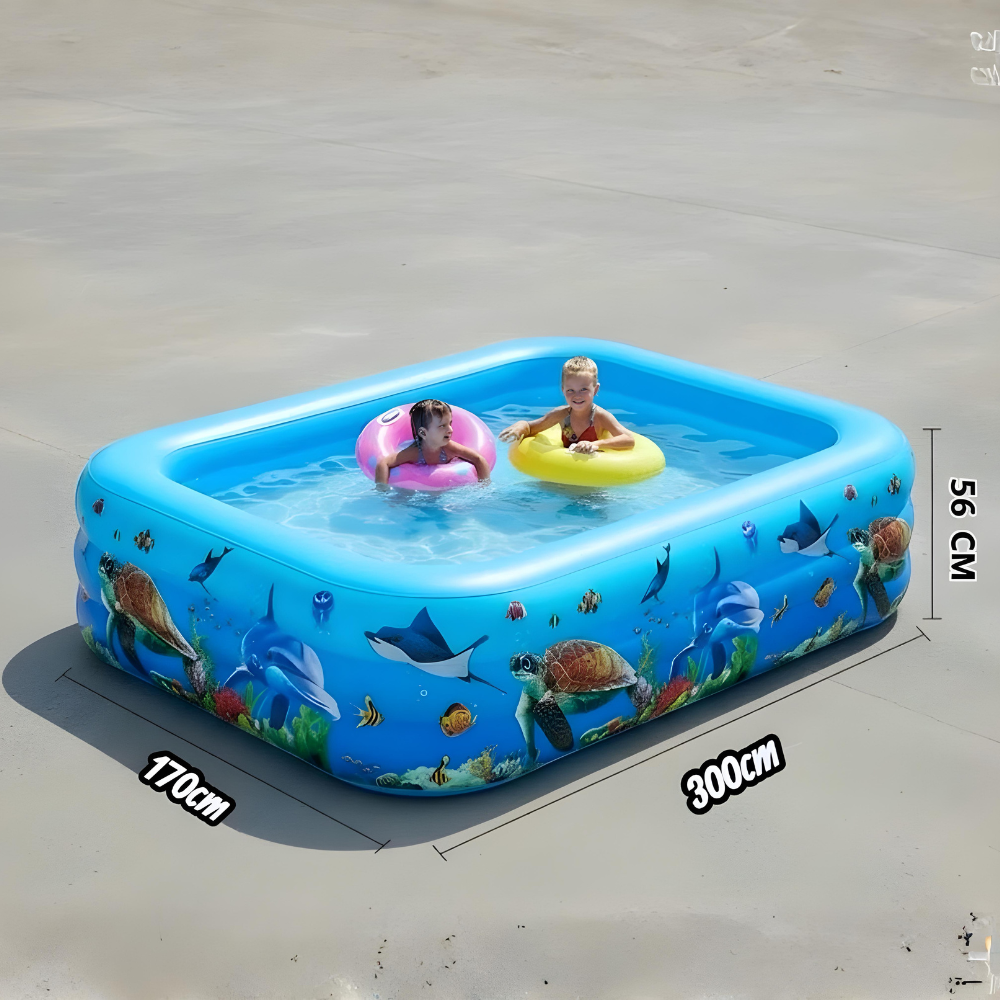 Piscină Gonflabilă 300x170x56 cm XXL Dreptunghiulară pentru Familie