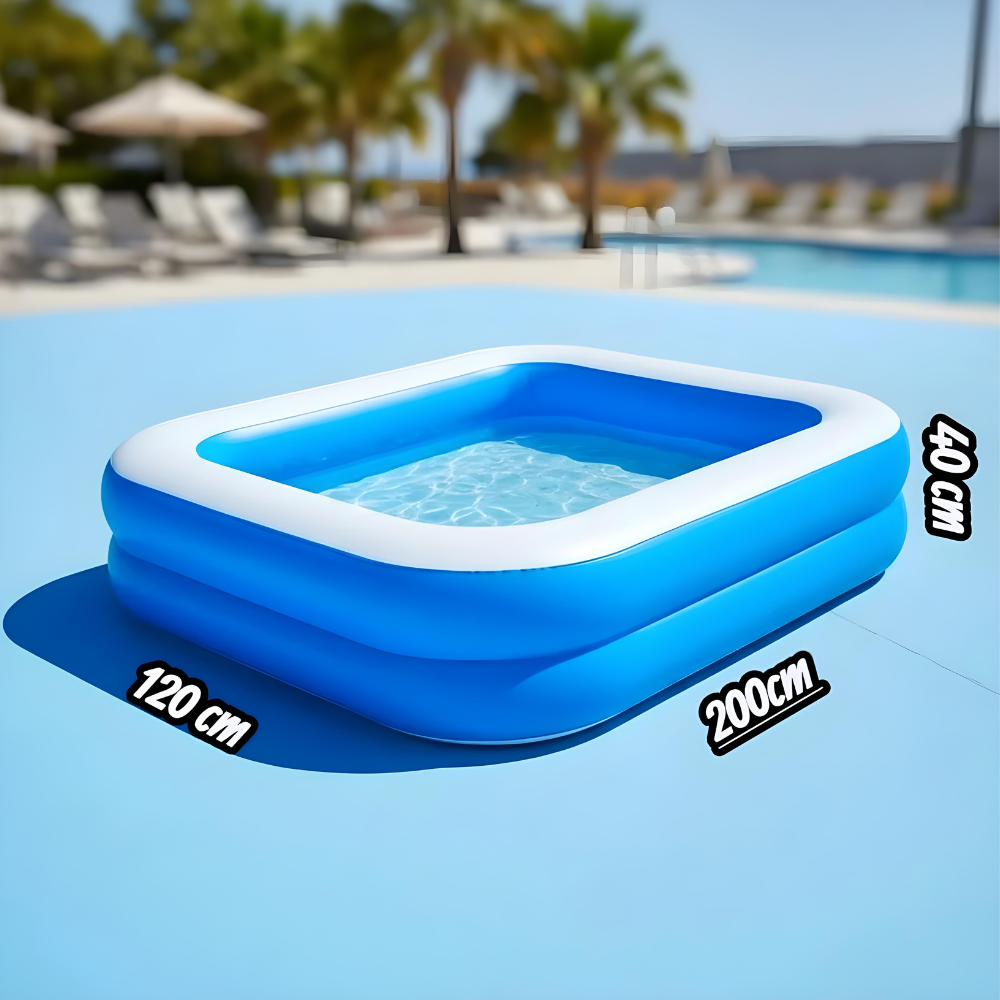 Piscină Gonflabilă 200x120x40 cm Dreptunghiulară pentru Copii și Familie