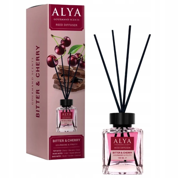 Odorizant de cameră Alya Gourmand Bitter & Cherry 100ml – Cireșe și Ciocolată Amăruie