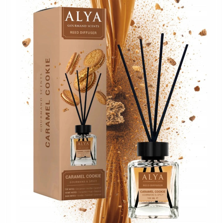 Odorizant de cameră Alya Gourmand Caramel Cookie 100ml – Biscuit cu Caramel