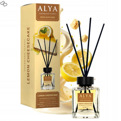 Odorizant de Cameră Alya Gourmand Lemon Cheesecake 100ml – Reed Diffuser cu Aromă de Cheesecake cu Lămâie
