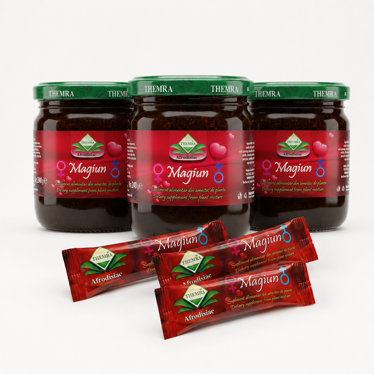 PACHET promo – 3 Borcane de Magiun Themra + 3 Pliculețe Cadou