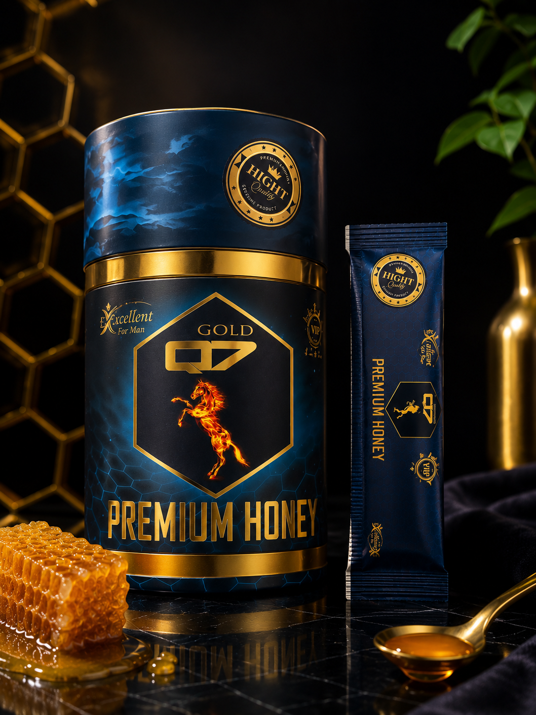 Miere Q7 Gold Premium Honey – 12 Plicuri x 15g