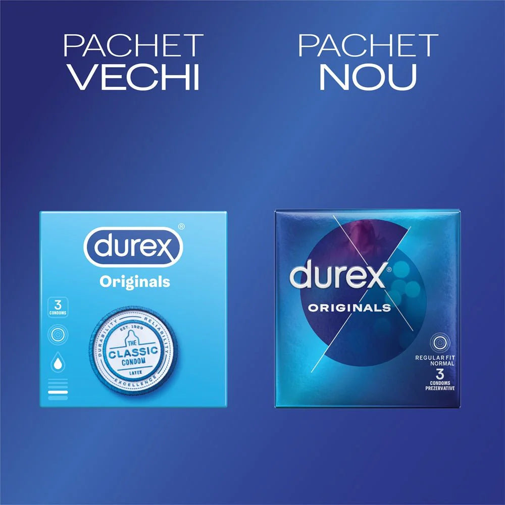 Prezervative Durex Classic Originals 3 bucăți – Protecție clasică și de încredere