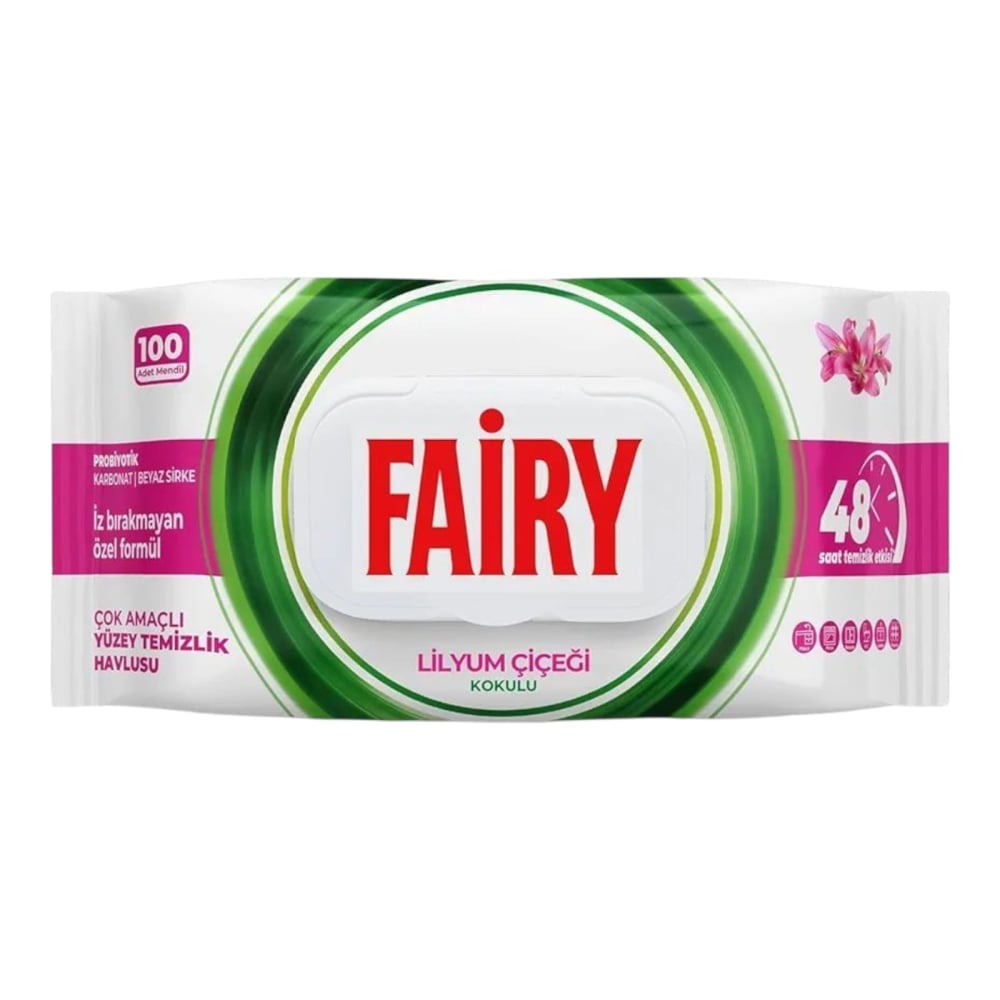 Fairy Șervețele Umede Flori de Crin – 100 Bucăți | Curățare Multisuprafețe Parfum Floral