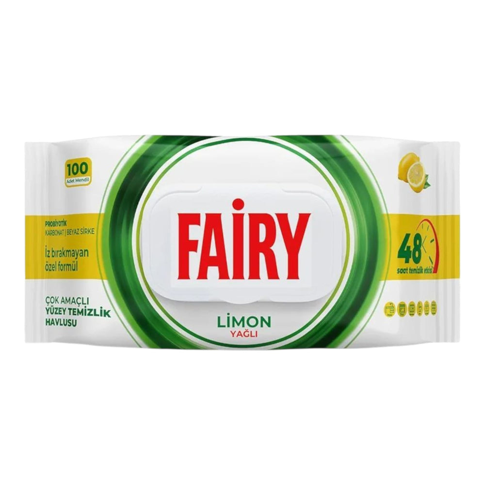 Fairy Șervețele Umede Lemon – 100 Bucăți | Curățare Multisuprafețe cu Parfum Citric