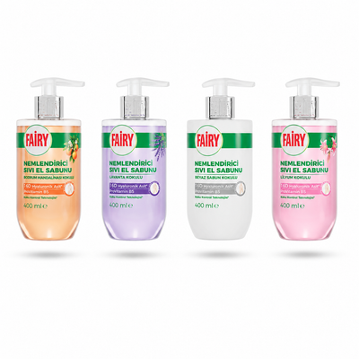 Pachet Fairy Aroma Box – 4 Săpunuri Lichide de Mâini x 750 ml | Toate Aromele (3 Litri)