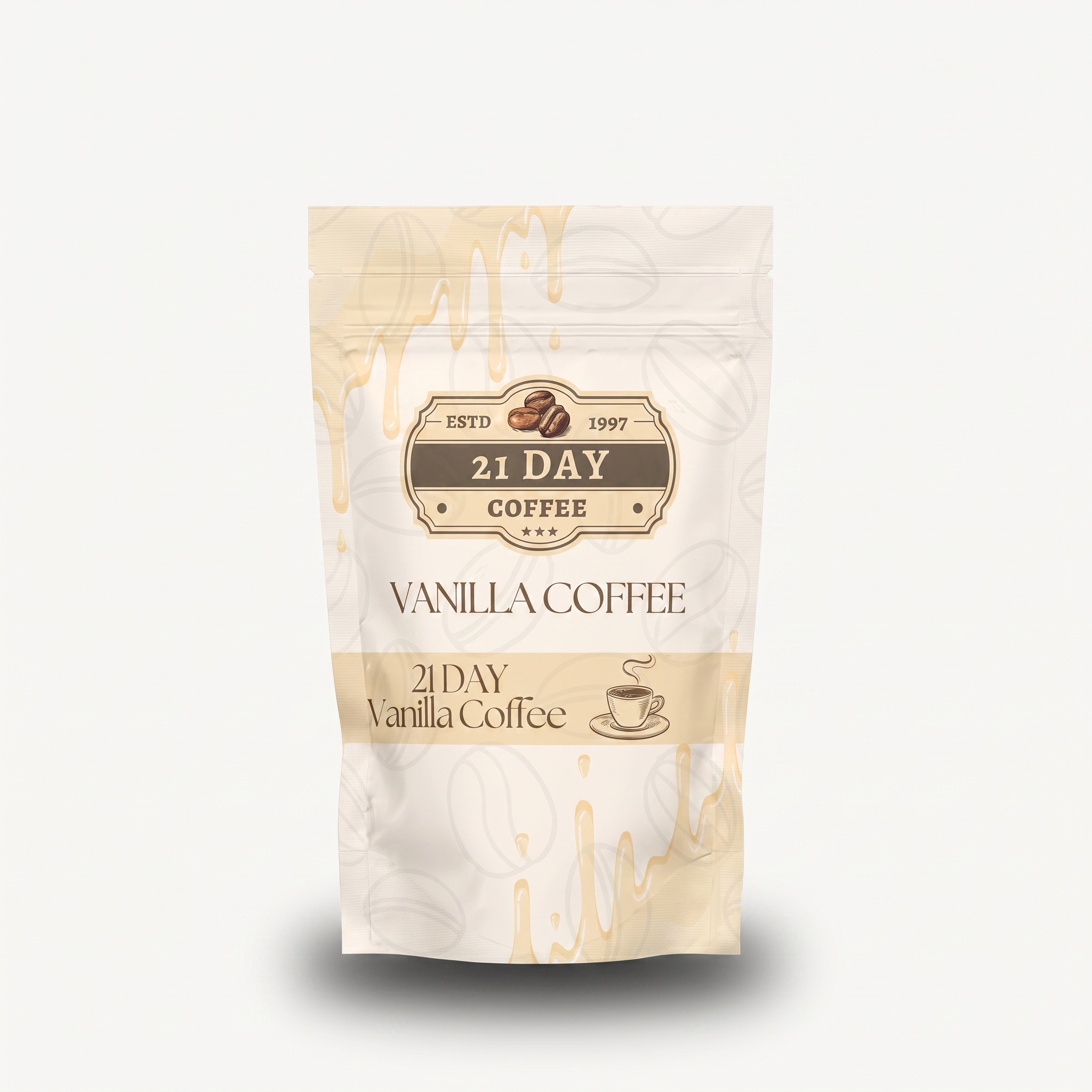 21 Days Coffee cu Gust de Vanilie – 100g | Cafea Instant cu Inulină și Bromelină
