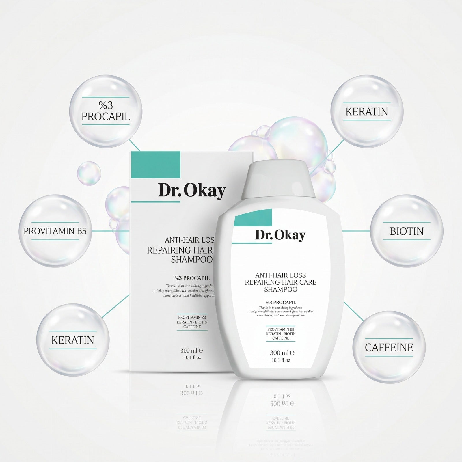 Șampon Fortifiant cu Procapil și Keratină Dr. Okay 300ml