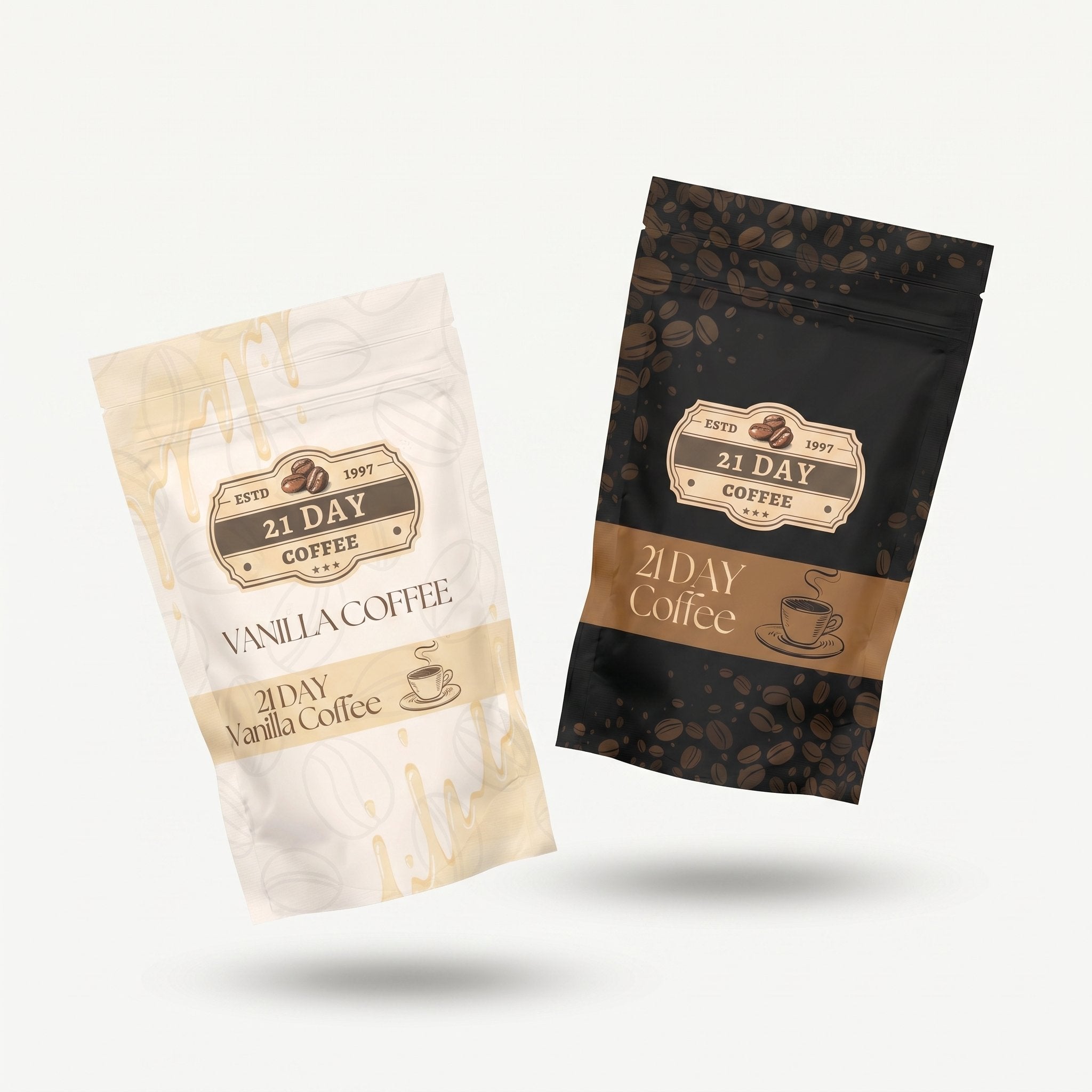 Pachet Promo 21 Days Coffee – Cafea Vanilie + Cafea Original 2x100g | Program Complet 42 Zile