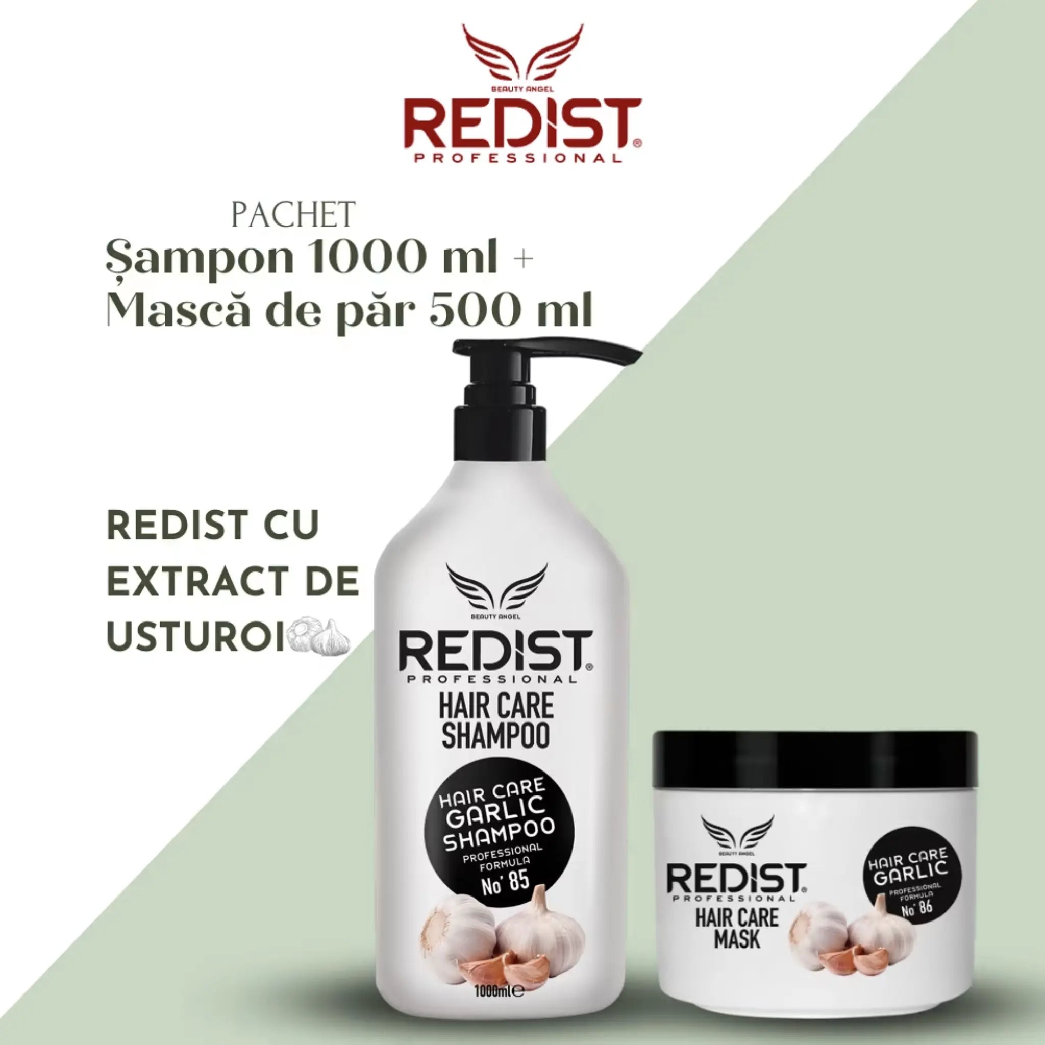 Pachet Promo Redist Usturoi – Șampon 1000ml + Mască 475ml | Fortifiant & Reparare
