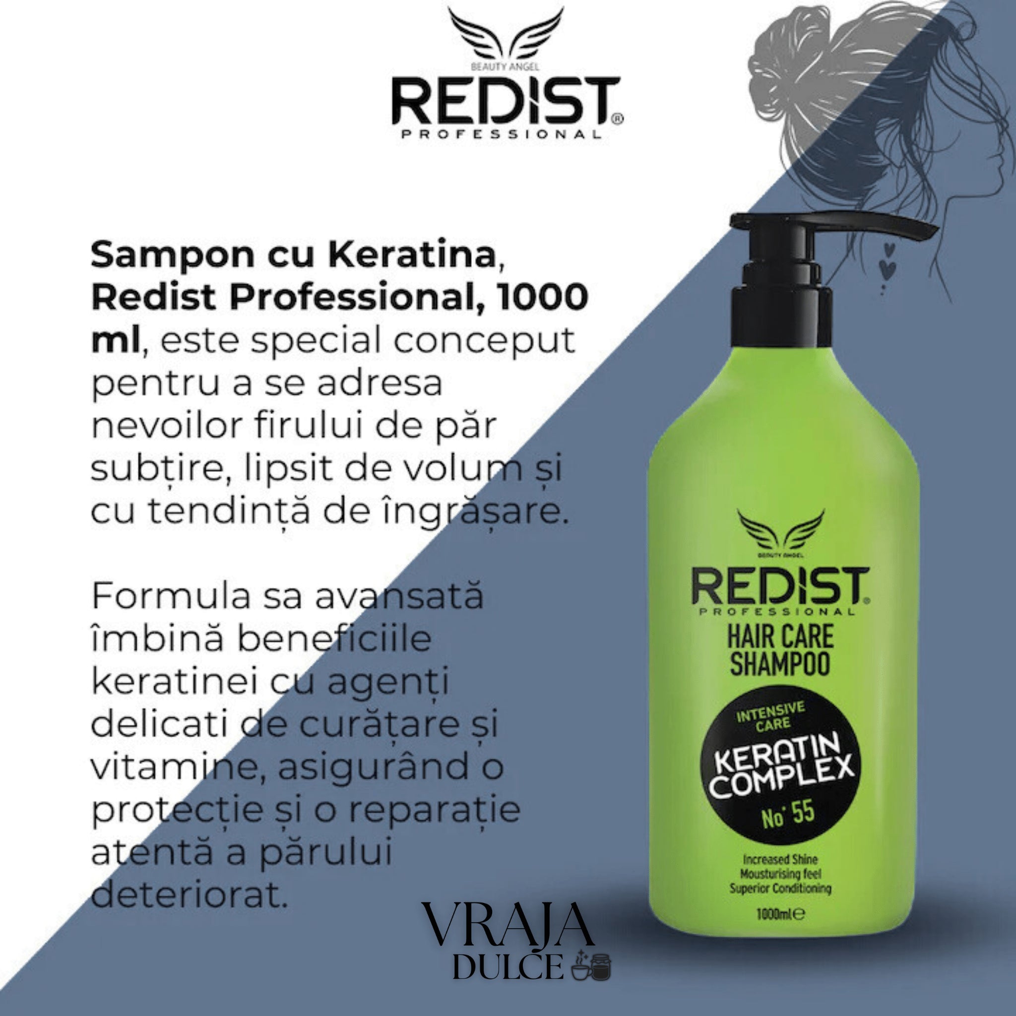 Pachet Promo Redist Keratină – Șampon 1000ml + Mască 500ml | Reconstrucție & Volum