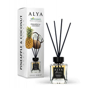 Odorizant de Cameră Alya Ananas și Cocos 100ml – Reed Diffuser cu Bețișoare din Ratan