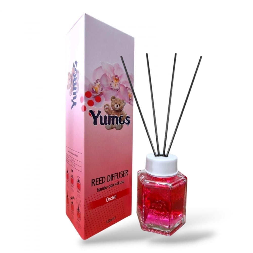 Odorizant de Cameră Yumos Orhidee 120ml – Reed Diffuser cu Bețișoare