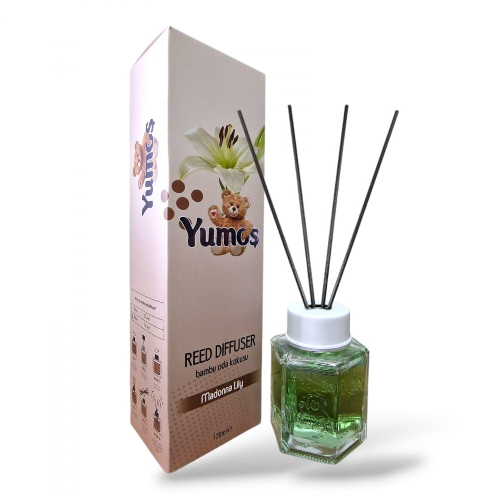 Odorizant de Cameră Yumos Crin Alb 120ml – Reed Diffuser cu Bețișoare