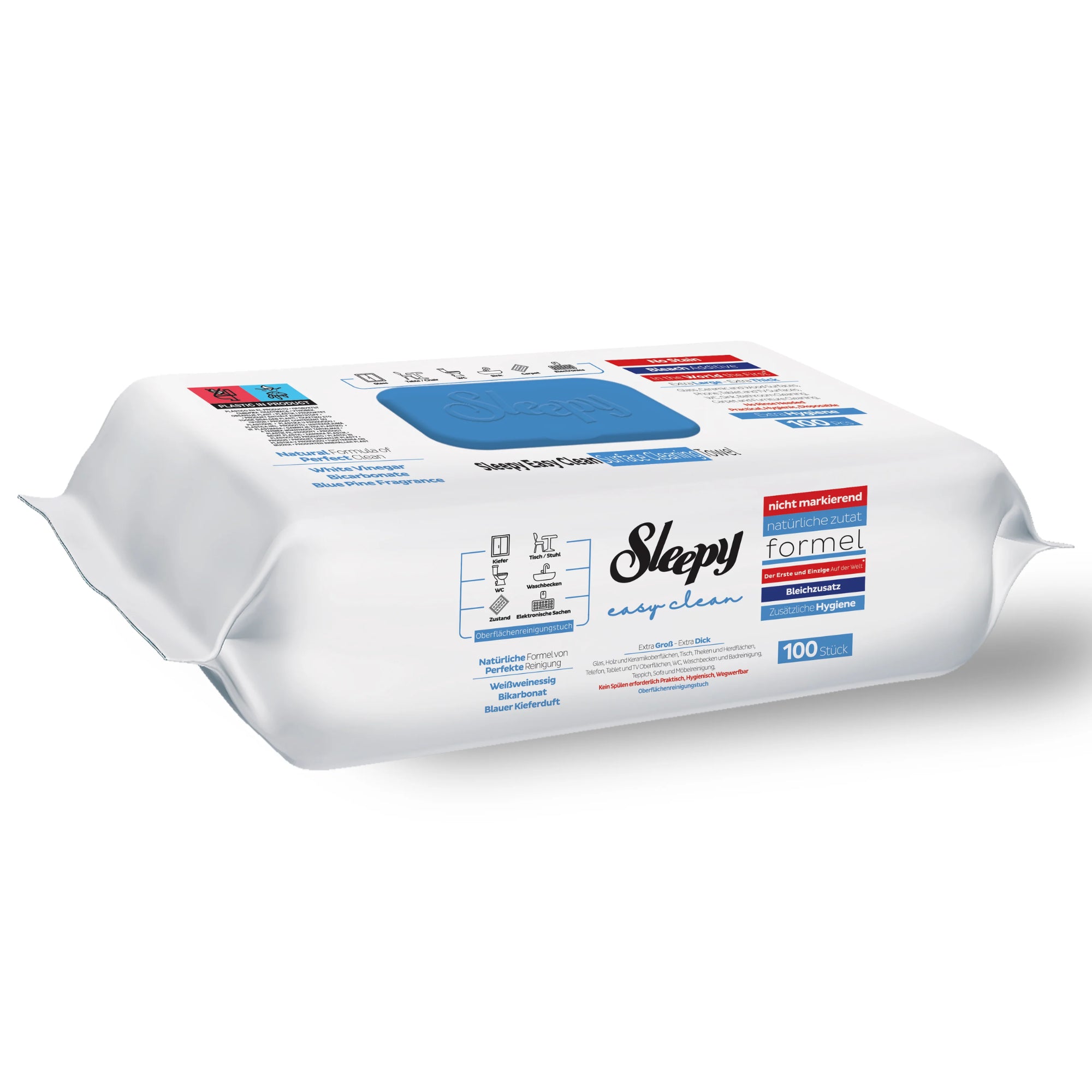 Șervețele Umede Sleepy Efect Alb 100 Bucăți – Curățare Multisuprafețe cu Bicarbonat și Oțet