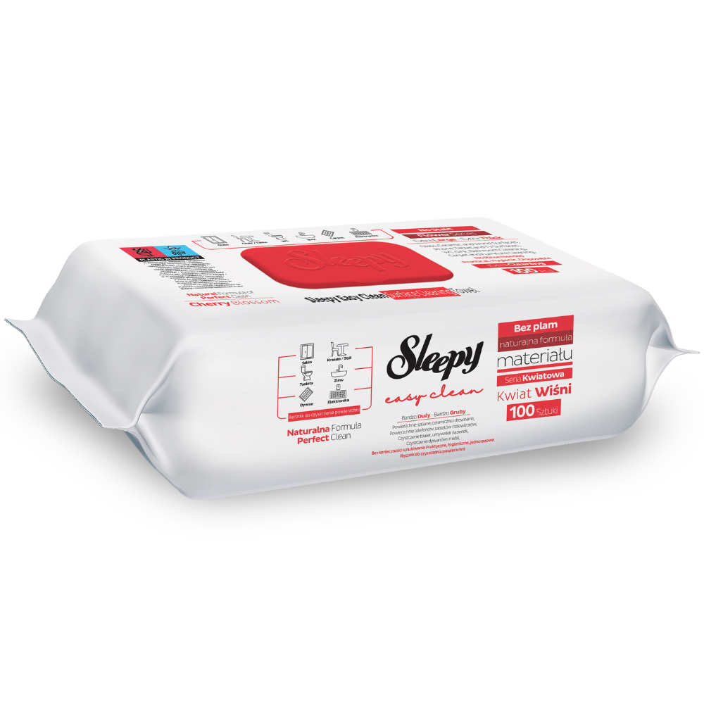 Șervețele Umede Sleepy Flori de Cireș 100 Bucăți – Curățare Multisuprafețe cu Bicarbonat și Oțet
