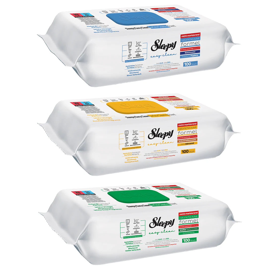 Pachet 3x Șervețele Umede Sleepy Easy Clean – 300 Bucăți Multisuprafețe
