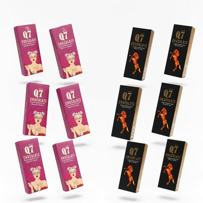 Pachet Mixt 12x Ciocolată Afrodisiacă Q7 Gold – 6 pentru Ea + 6 pentru El | Original Turcia