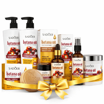 Pachet SADOER Batana Oil – Set Complet 6 Produse – Șampon, Balsam, Spray, Ulei, Săpun, Mască | Rutina Completă Reparatoare