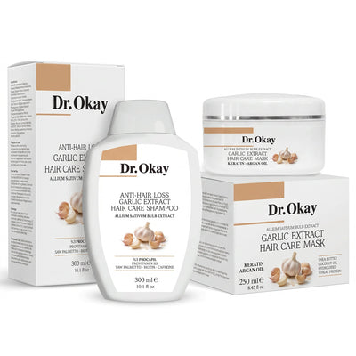 Set Dr. Okay cu Extract de Usturoi – Păr Fortificat și Reparat